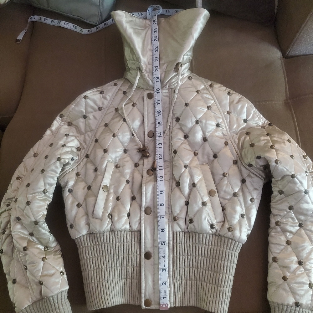 💯Catherine Malandrino Studded Bomber Jacket - Picture 8 of 16